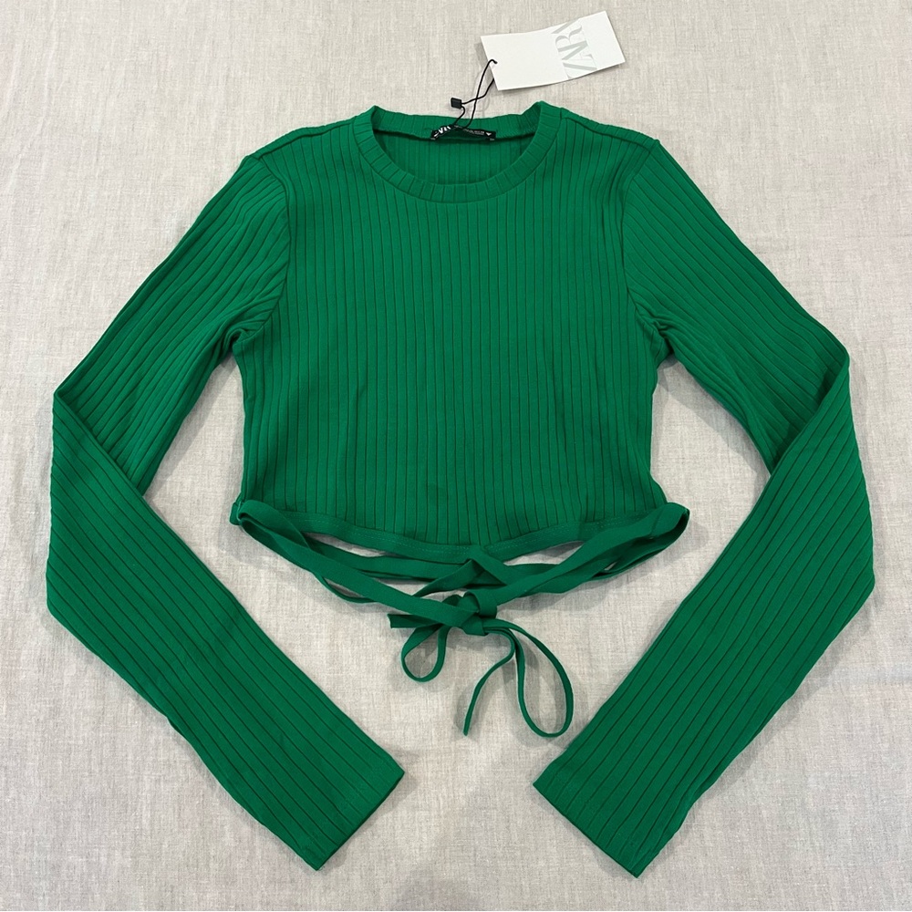 Zara Long Sleeve Crop Top